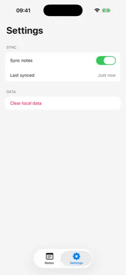Notes, Settings, iOS, light